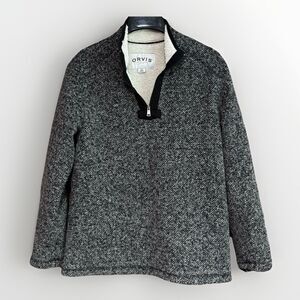 Orvis Knit Sherpa Sweater Men’s Size Medium 1/4 Zip Golf Casual Comfort Outdoor